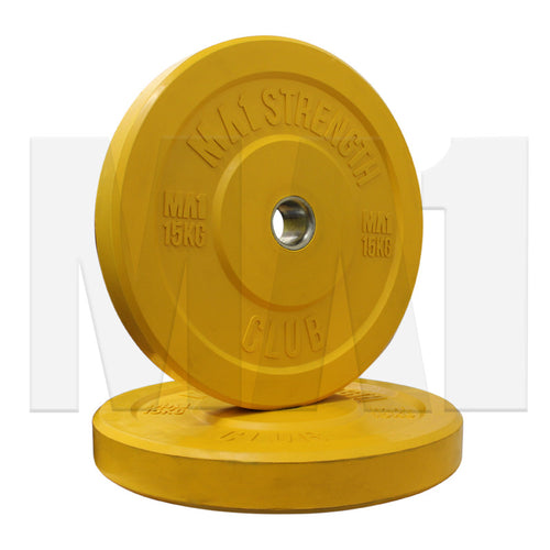 MA1 Club Bumper Plates Colored 15kg Yellow (Pair)
