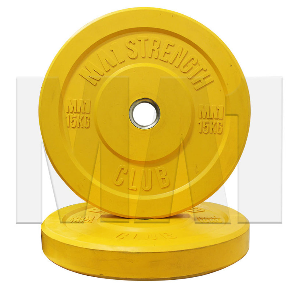 MA1 Club Bumper Plates Colored 15kg Yellow (Pair)