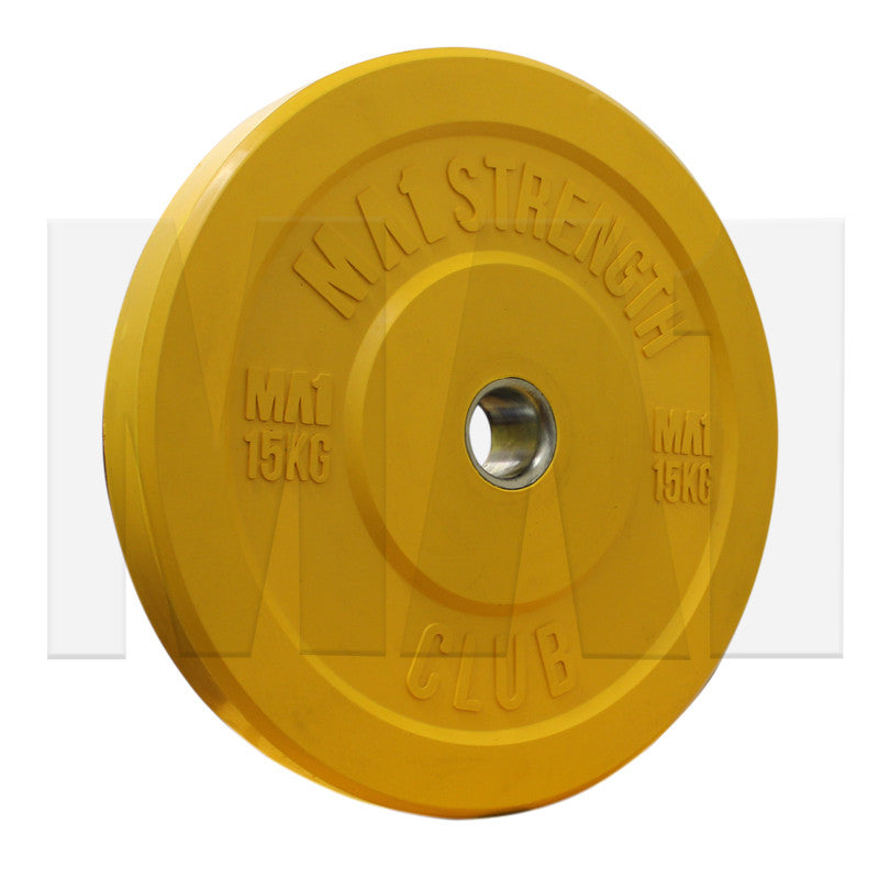 MA1 Club Bumper Plates Colored 15kg Yellow (Pair)