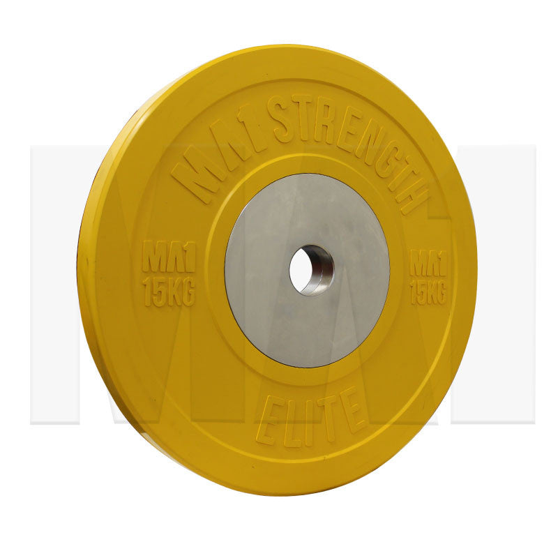 MA1 Elite Bumper Plates Colored 15kg Yellow (Pair)