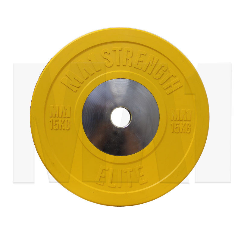 MA1 Elite Bumper Plates Colored 15kg Yellow (Pair)