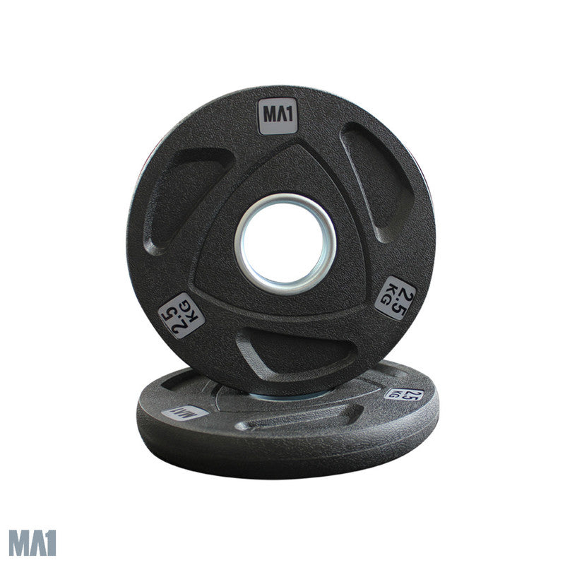 MA1 Olympic Rubber Coated Tri Hole Weight Plate 2.5kg (Pair)
