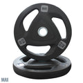 MA1 Olympic Rubber Coated Tri Hole Weight Plate 20kg (Pair)