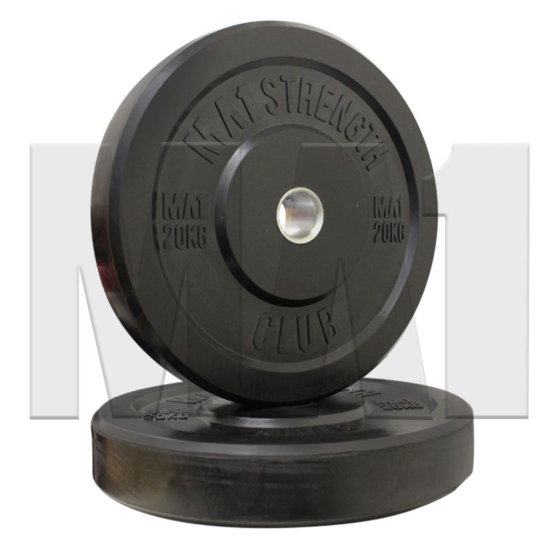MA1 Club Bumper Plates Black 20kg (Pair)