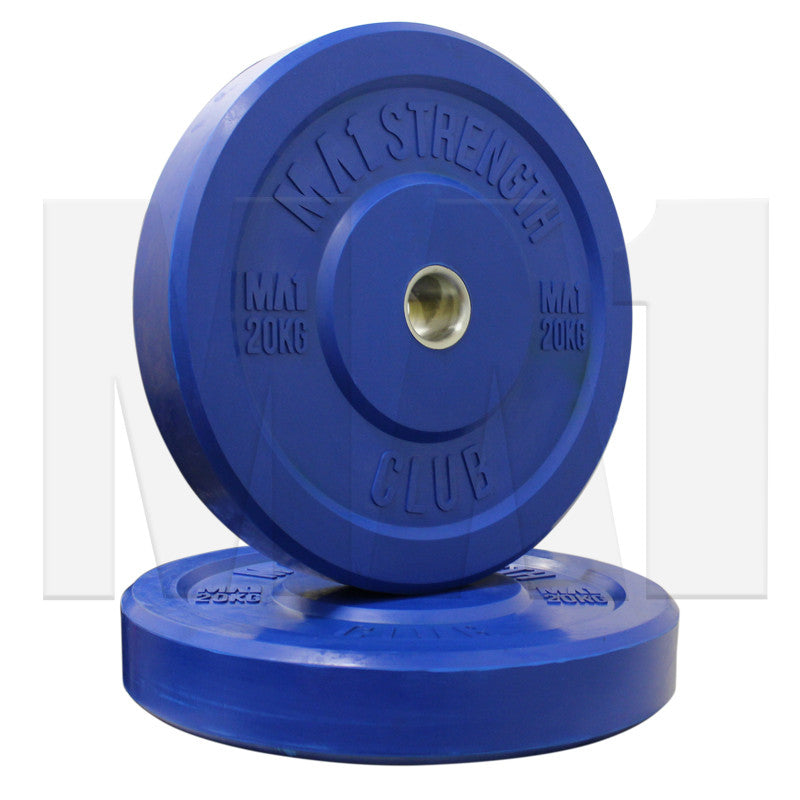 MA1 Club Bumper Plates Colored 20kg Blue (Pair)