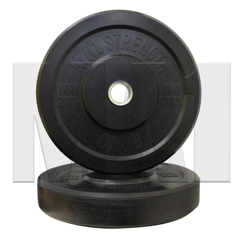 MA1 Club Bumper Plates Black 20kg (Pair)
