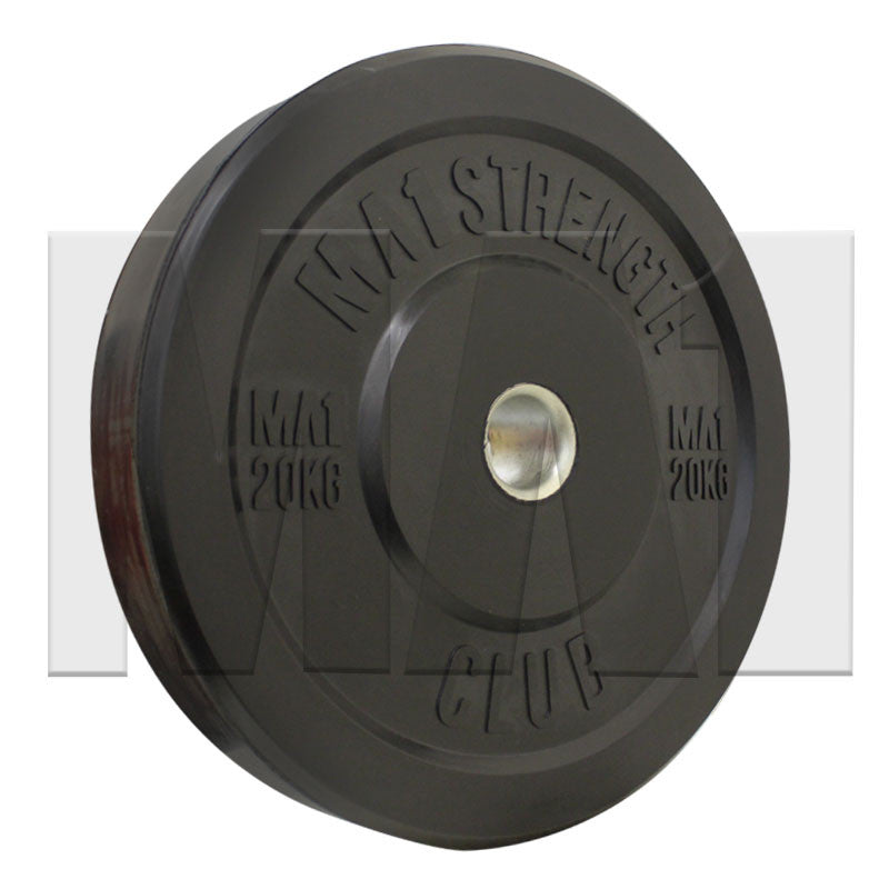 MA1 Club Bumper Plates Black 20kg (Pair)