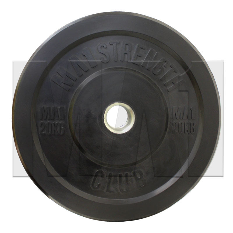 MA1 Club Bumper Plates Black 20kg (Pair)