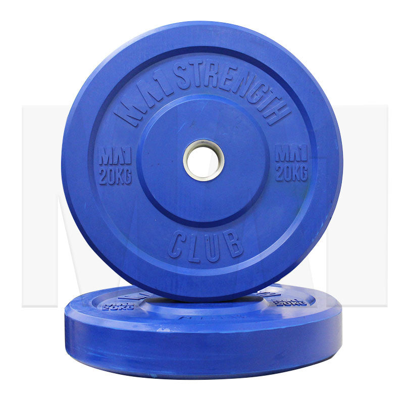 MA1 Club Bumper Plates Colored 20kg Blue (Pair)