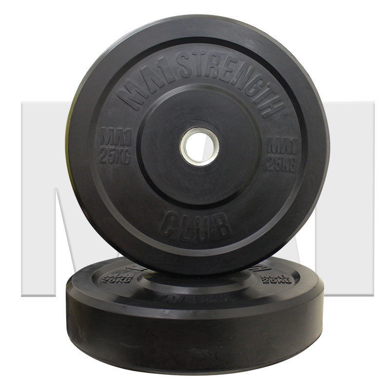 MA1 Club Bumper Plates Black 25kg (Pair)