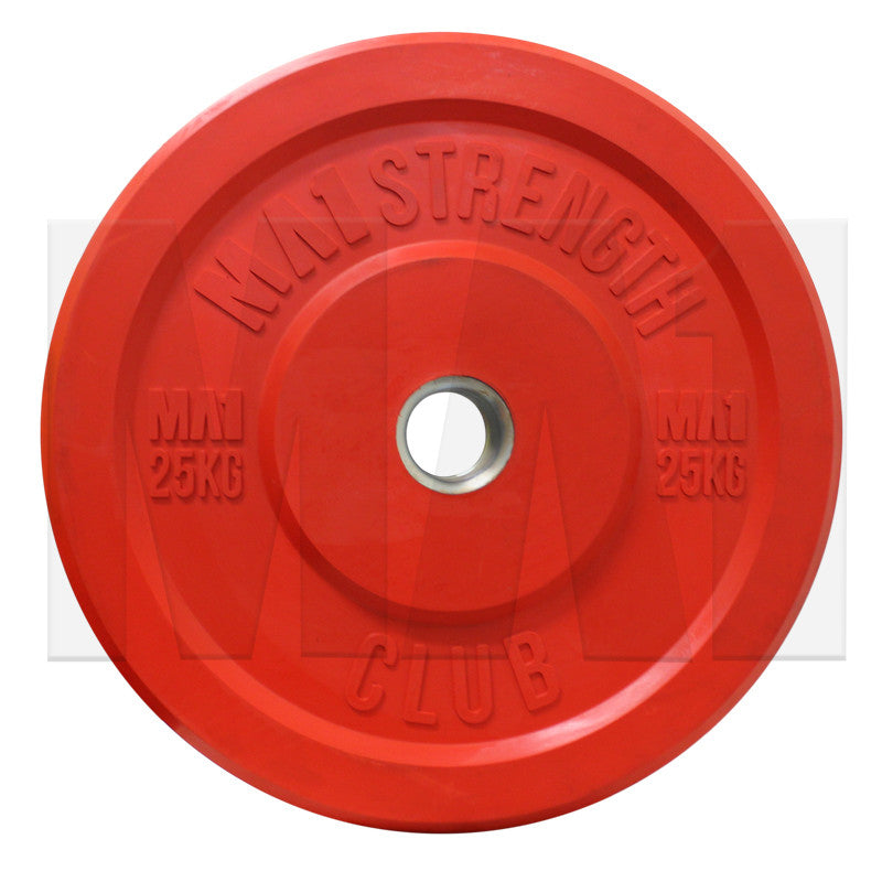 MA1 Club Bumper Plates Colored 25kg Red (Pair)