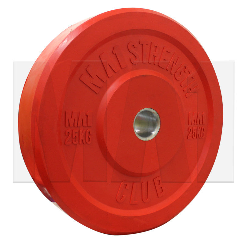 MA1 Club Bumper Plates Colored 25kg Red (Pair)