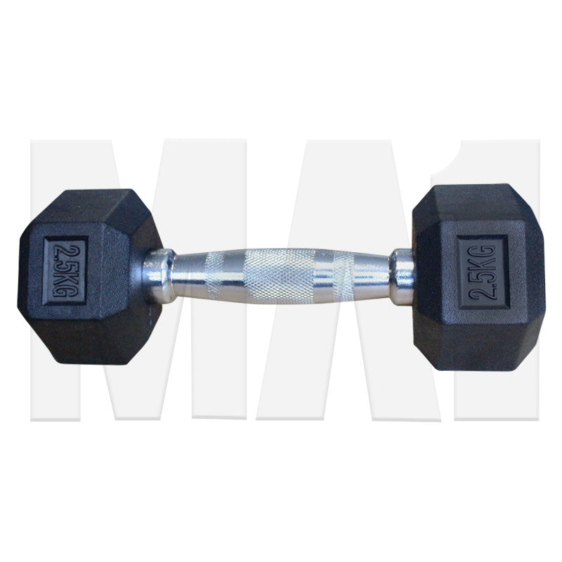 MA1 Rubber Hex Dumbbells - 2.5kg (Pair)