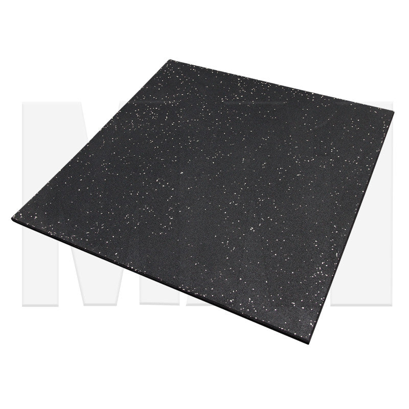 MA1 Premium Rubber Gym Mat - 1m x 1m x 15mm - White Speck