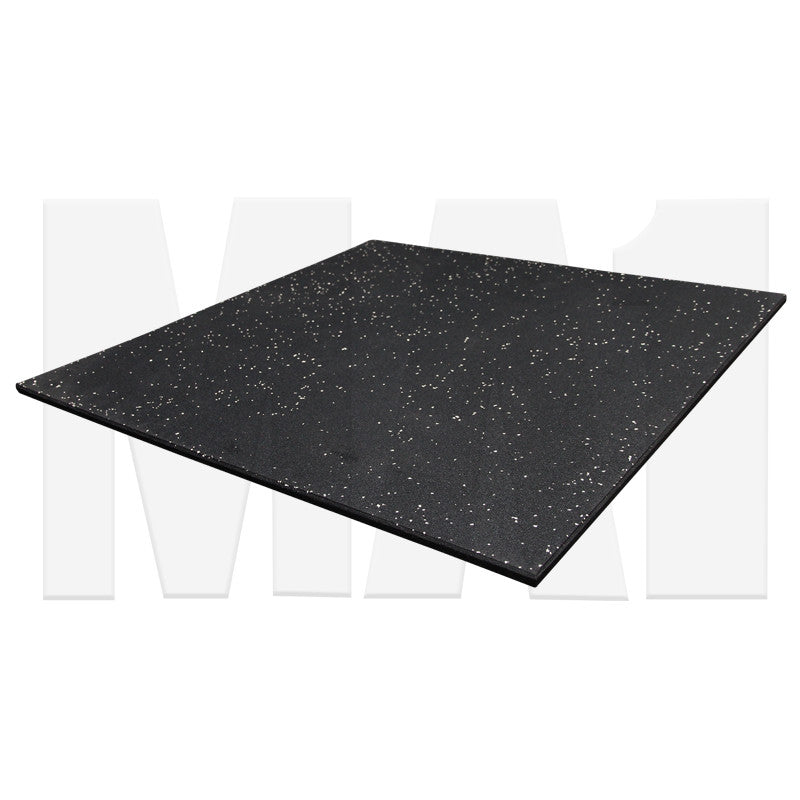 MA1 Premium Rubber Gym Mat - 1m x 1m x 15mm - White Speck