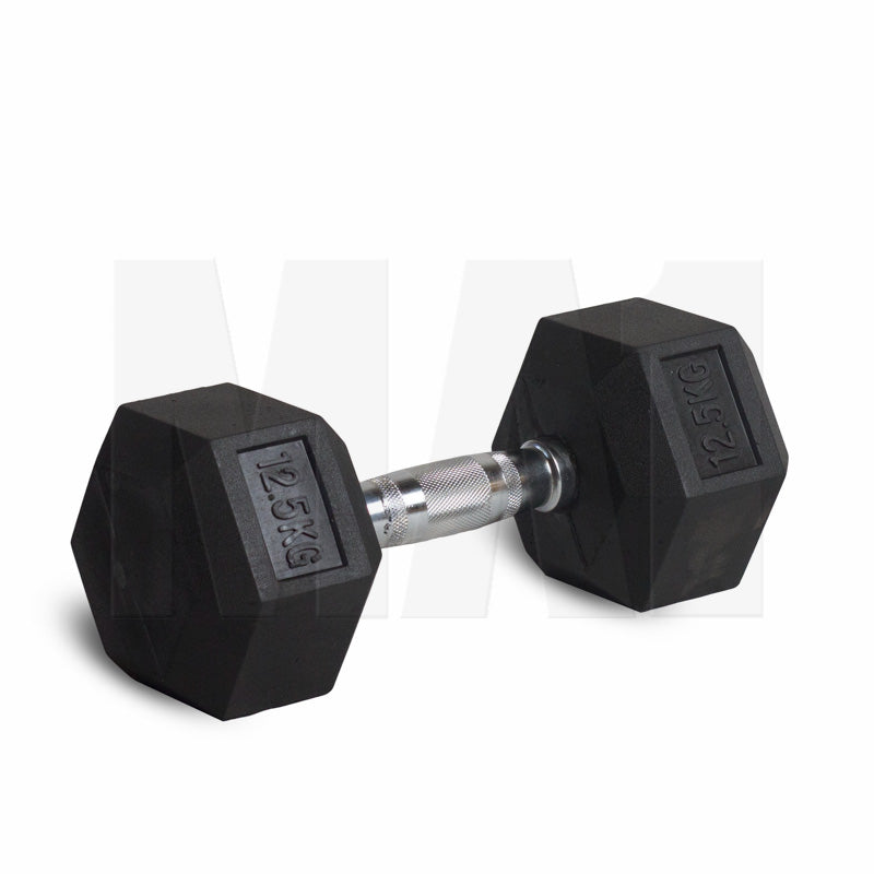 MA1 Rubber Hex Dumbbells - 12.5kg (Pair)