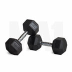 MA1 Rubber Hex Dumbbells - 12.5kg (Pair)