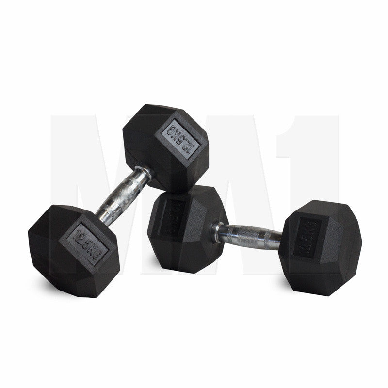 MA1 Rubber Hex Dumbbells - 15kg (Pair)