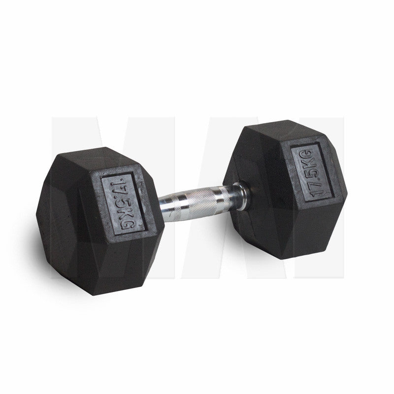 MA1 Rubber Hex Dumbbells - 17.5kg (Pair)