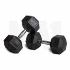 MA1 Rubber Hex Dumbbells - 22.5kg (Pair)