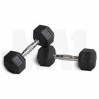 MA1 Rubber Hex Dumbbells - 5kg (Pair)