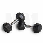 MA1 Rubber Hex Dumbbells - 7.5 kg (Pair)