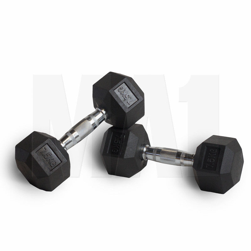 MA1 Rubber Hex Dumbbells - 7.5 kg (Pair)