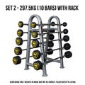 Fixed Barbell SET 2 - 297.5kg (10 Bars) with Rack