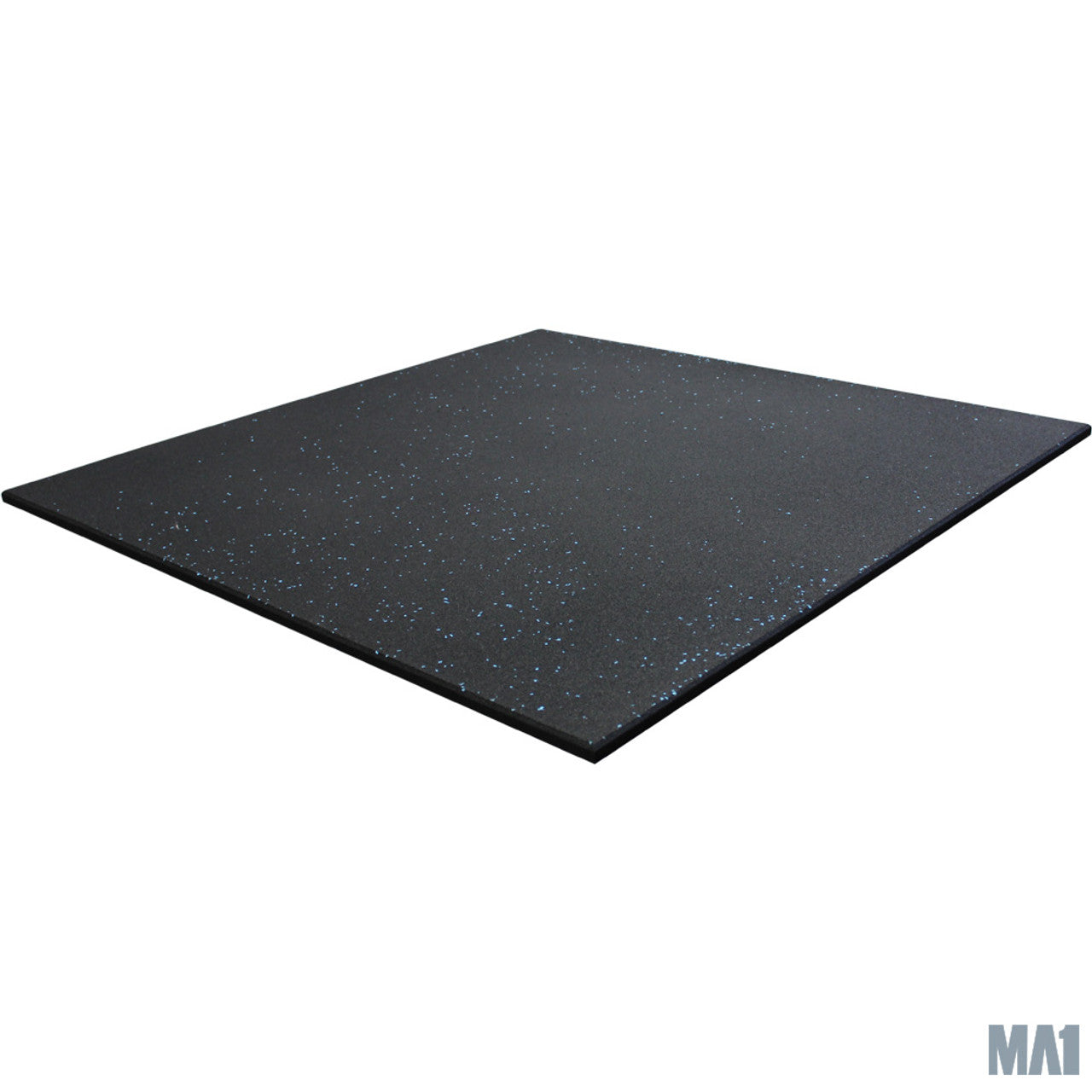 MA1 Premium Rubber Gym Mat - 15mm Thick, Black with Blue Specks