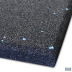 MA1 Premium Rubber Gym Mat - 15mm Thick, Black with Blue Specks