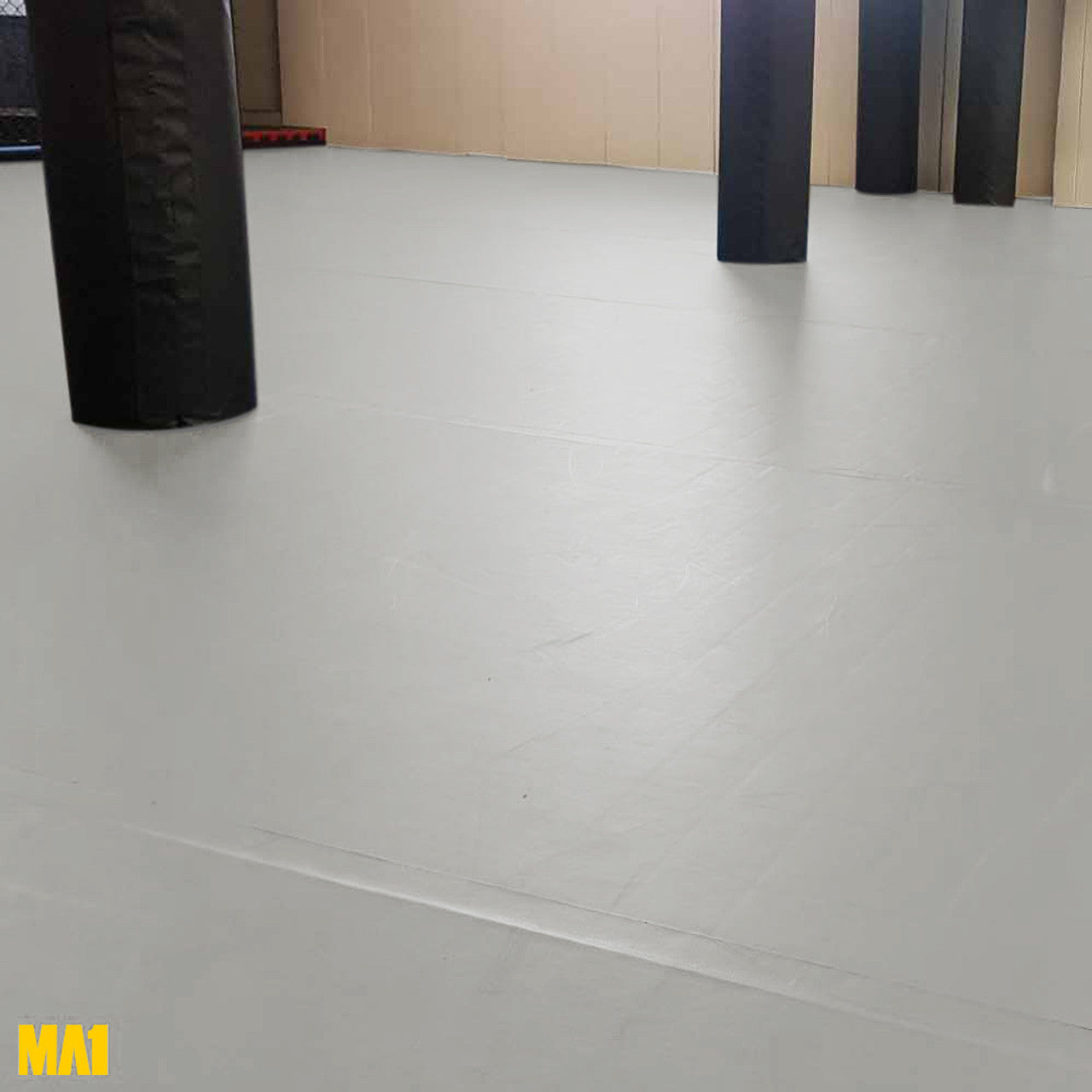 MMA Roll Out Mat with Velcro Tabs 1.5m*10M*50mm - Light Grey