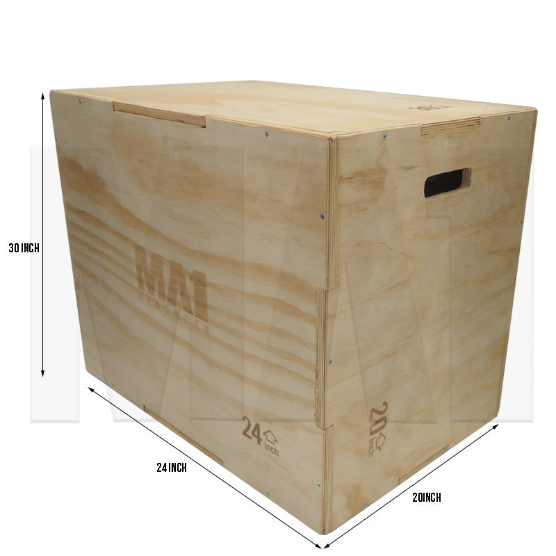 Custom 3 in 1 Wooden Plyometric Box - 20, 24 & 30 Inch