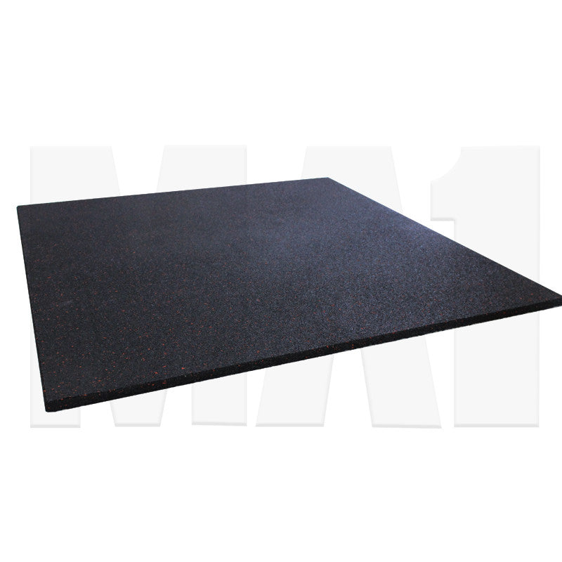 MA1 Premium Rubber Gym Mat - 15mm Thick, Black with Red Specks
