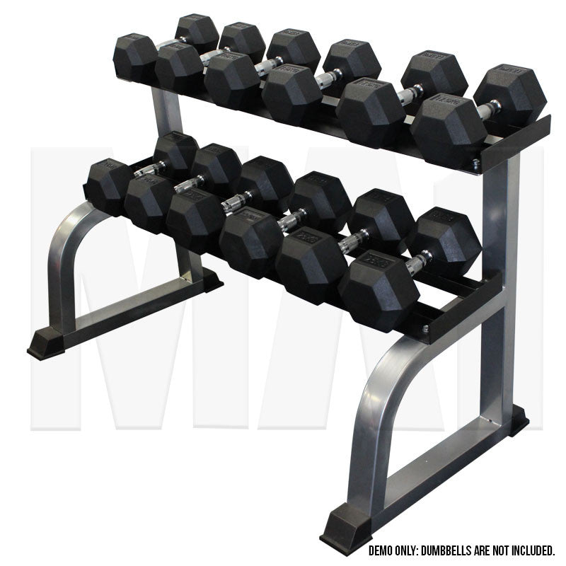 MA1 2 Tier Dumbbell Rack - Flat, Silver