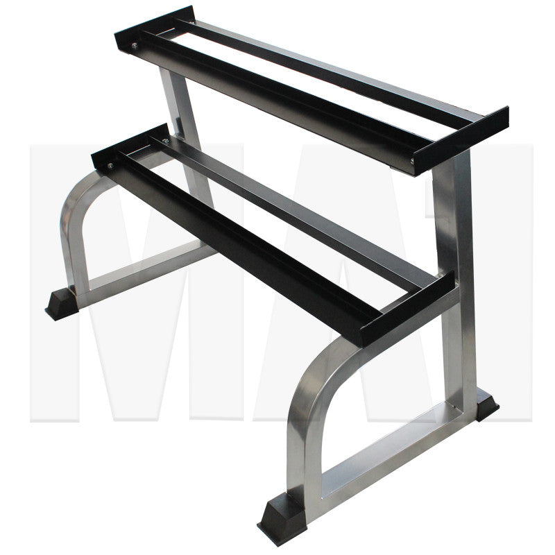 MA1 2 Tier Dumbbell Rack - Flat, Silver