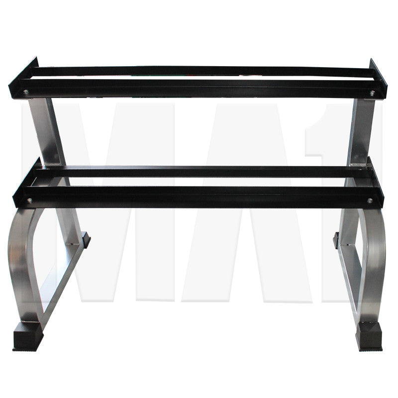 MA1 2 Tier Dumbbell Rack - Flat, Silver